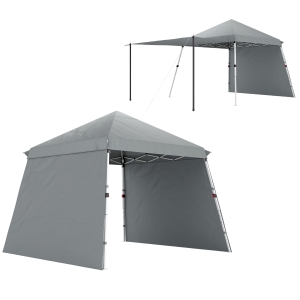 Outsunny Tente Pliable 3x3m Gris Clair avec Auvents et Sac