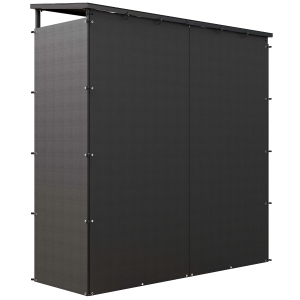 Outsunny Abri-bûches range-bûche extérieur charge maximale 2000 kg avec housse de protection imperméable 185 x 62 x 184 cm noir
