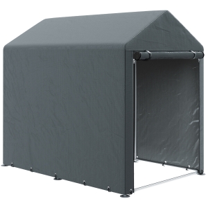 Outsunny Capanno Attrezzi con Ingresso a Zip in Acciaio PE Grigio