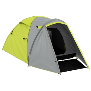 Outsunny Two-Man Dome Tent Yellow/Grey with Porch