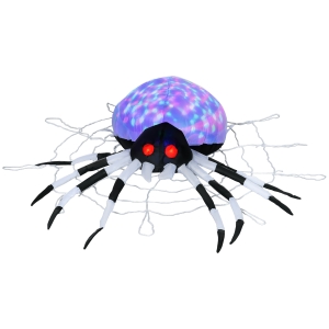 HOMCOM 5FT Inflatable Halloween Spider LED Outdoor Display