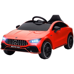 AIYAPLAY Kinder-Elektroauto, fernsteuerbar, mit Transportrollen, LED-Lichter, Hupe, für Kinder von 3-6 Jahren, Rot