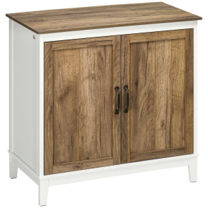HOMCOM Farmhouse Storage Cabinet Distressed Wood Grain