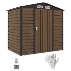 Outsunny Casetta da Giardino in Acciaio con Prese d'Aria 1.9x1.3m