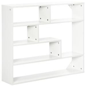 HOMCOM Estantería de Pared Balda Flotante con 7 Compartimientos Abiertos Estilo Moderno 94x19,5x80 cm Blanco