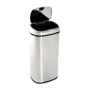 HOMCOM Papelera de Cocina 68L con Sensor de Infrarroja de Apertura Automática y Contacto Manual 40,5x29,5x78 cm Plata