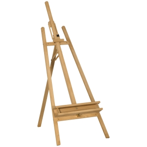 Vinsetto Staffelei, Holzstaffelei, höhenverstellbar, klappbar, Stiftablage, Buchenholz, 65 x 110 x 180-235 cm