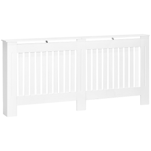HOMCOM Copritermosifone a Doghe in MDF per Casa e Ufficio, 172x19x81 cm, Bianco