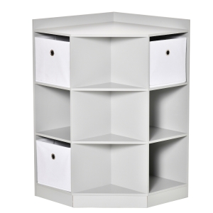 HOMCOM Kids Storage Cabinet Grey Toy Organiser with Drawers