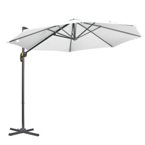 Outsunny Parasol Octogonal 3m Inclinable Blanc Acier