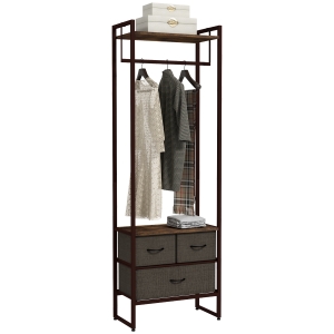 HOMCOM Compact Clothes Rail with Drawers & Shelf