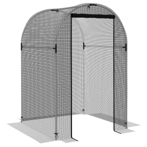 Outsunny Steel Fruit Cage Plant Tent Black 1.2x1.2x1.9m