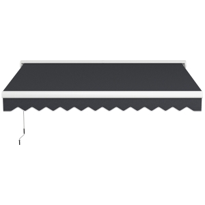 Outsunny Store banne électrique et Manuel rétractable dim. 295L x 250l cm télécommande fournie alu. Polyester Haute densité, gris