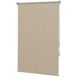 Outsunny Außenrollo, 120 x 185cm, mit Handkurbel, Wand-/Deckenmontage, Aluminiumrahmen, Beige