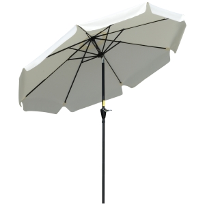 Outsunny 2.7m Patio Parasol Table Umbrella with Tilt White