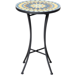 Outsunny Tavolo da giardino 35.5cm x 35.5cm x 53.5cm Blu