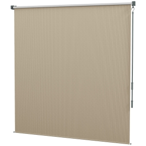 Outsunny Außenrollo, Decken-/Wandmontage, Handkurbel, Outdoor, Aluminiumrahmen, 183 x 185 cm, Beige