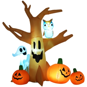 HOMCOM Inflatable Halloween Tree Ghost 240cm Indoor Outdoor