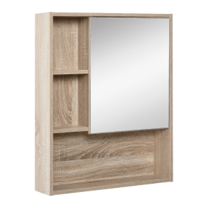 HOMCOM Armoire Murale Miroir Chêne Salle de Bain 60x15x76cm