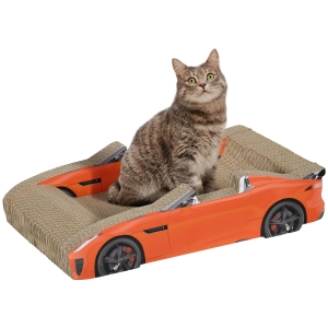 PawHut Car-Shaped Cat Scratching Board with Catnip