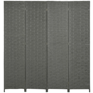 HOMCOM 4-Panel Folding Room Divider Grey 170cm