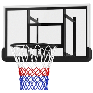 SPORTNOW Basketballkorb für Wandmontage, gefederter Korb, bruchsichere Rückwand, Schwarz
