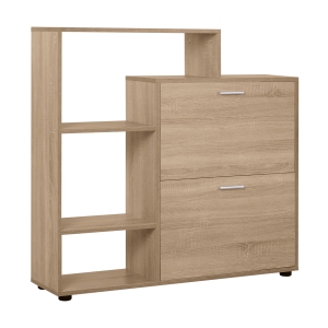 HOMCOM Zapatero de Madera con Estantería y Cubos Armario para Zapatos de Entrada Pasillo 101.5x25.5x98cm