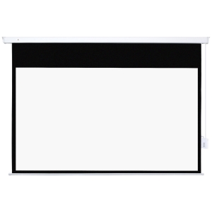 HOMCOM Pantalla de Proyector Eléctrica 100 Pulgadas Pantalla Proyección 16:9 con Mando a Distancia 253x7,5x168 cm Blanco