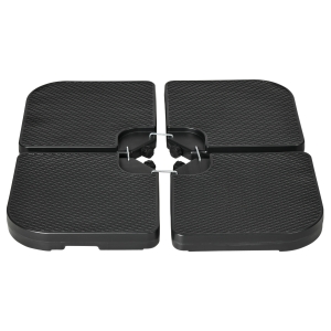 Outsunny Sonnenschirmständer 4-teiliges Sonnenschirmständer, befüllbar, 100 x 100 x 8 cm, Schwarz