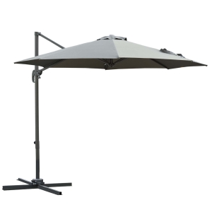 Outsunny Parasol Déporté Octogonal Gris Foncé Ø3m