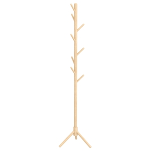 HOMCOM Perchero de Pie de Madera Forma de Árbol con 8 Ganchos para Colgar Ropa Bolsos en Pasillo Entrada 40x40x165 cm Natural