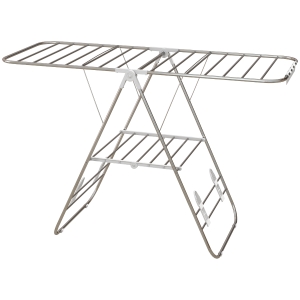 HOMCOM Séchoir à linge sur pieds pliable étendoir 2 niveaux ajustables dim. 148L x 60,5l x 98H cm