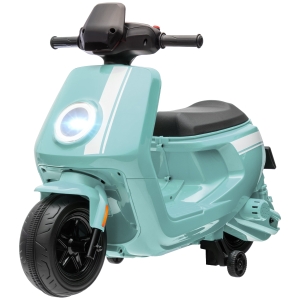 AIYAPLAY 6V Elektro-Motorrad für Kinder, mit Scheinwerfer und Musik, Vor- und Rückwärtsgang, Trainingsräder, 18-36 Monate, Grün