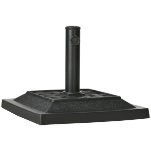 Outsunny Base Parasol Carré Résine Ultra Résistant 44cm Noir