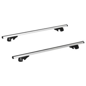 HOMCOM Barras de Techo Universales para Vehículos de Aluminio Bacas Portaequipajes Coche Automóvil Baca para Coche Universales con Cerradura Carga 75 kg 135 cm Plata