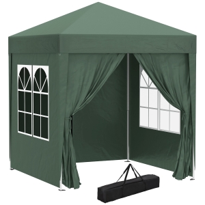 Outsunny Pop Up Gazebo 2x2m Green with Sidewalls