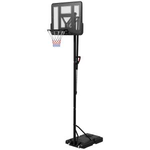 SPORTNOW Panier de basket sur pied hauteur réglable de 2,35m à 3,05m avec roulettes, panneau arrière solide, Base de Lestage
