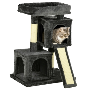 PawHut Cat Tree Indoor Scratching Post 83cm Black