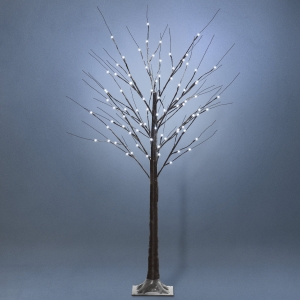 HOMCOM Arbre lumineux LED - décoration lumineuse blanc froid - 96 LEDs - usage intérieur - 150 cm - décoration de noël chambre maison marron