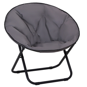 Outsunny Loveuse Fauteuil Rond de Jardin Fauteuil Lune papasan Pliable Grand Confort 80L x 80l x 75H cm Grand Coussin fourni Oxford Gris