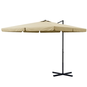 Outsunny Parasol Déporté Carré 3x3m Aluminium Beige