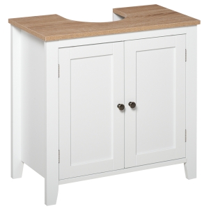 Kleankin Bathroom Sink Cabinet White with 2 Doors