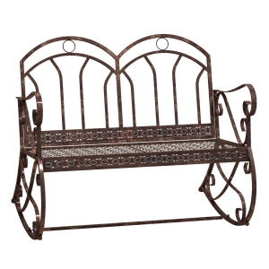 Outsunny Panchina a dondolo da giardino 104cm x 75cm x 95.5cm Bronzo