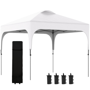 Outsunny 3x3m Pop Up Gazebo White UPF 50+ with Carry Bag