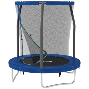 SPORTNOW Trampoline pour enfant trampolines de jardin avec filet de sécurité structure en acier Ø 183 x 200 cm bleu
