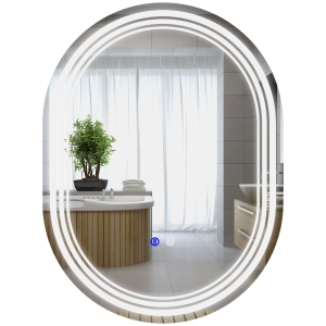 Kleankin LED Bathroom Mirror 700x500mm Anti-fog Vertical/Horizontal