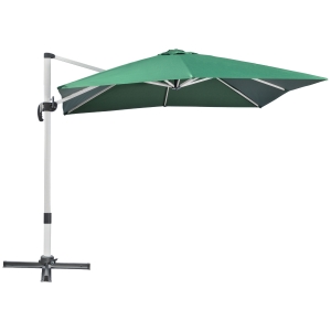 Outsunny Cantilever Parasol Green 3x3m with Crank & Tilt