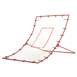 HOMCOM Filet de rebond de football, rebondisseur de football, angle réglables, accessoires de fixation fournies, rouge, blanc