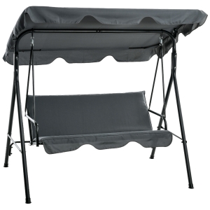 Outsunny Three-Seater Swing Chair with Canopy Grey
