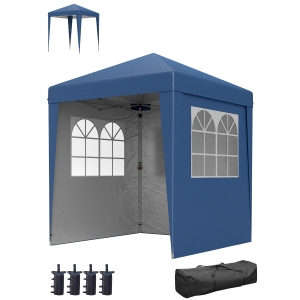 Outsunny Barnum Pliant UV30+ 3 Parois Réglable Bleu Foncé